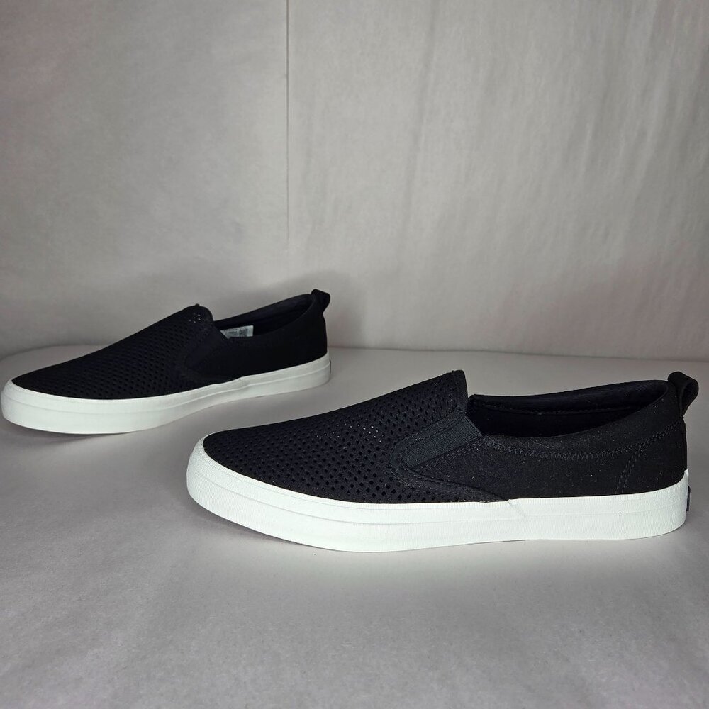 Sperry Women's Crest Slip-On Perforated Black Sneakers